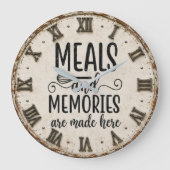 Meals and Memories Farmhouse Kitchen ラージ壁時計 (正面)