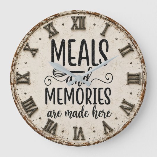Meals and Memories Farmhouse Kitchen ラージ壁時計 (正面)