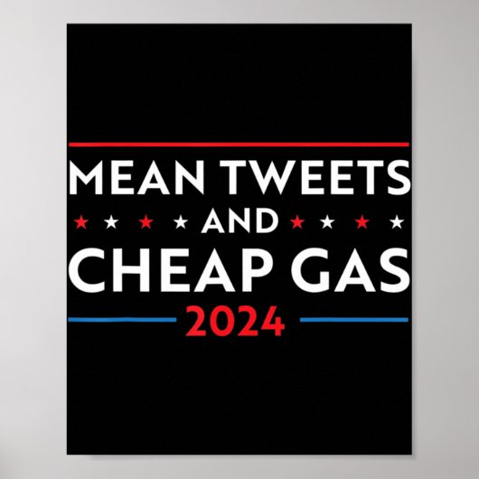 Meanツイートと安いガスおもしろい2024 Proトランプ ポスター (正面)