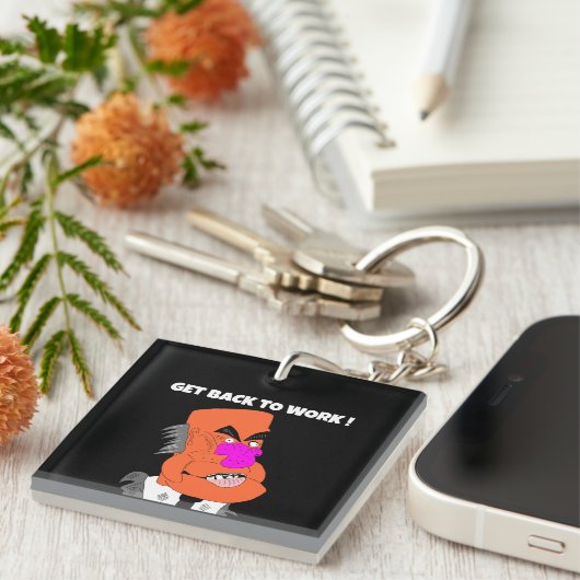 mean puppet boss - Get back to work ! キーホルダー (正面右)