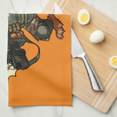 Mean Sci-fi Marine Ginger Cat Firing Gun Cartoon キッチンタオル (四つ折り)