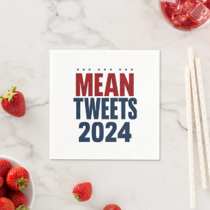 Mean Tweets 2024年の選挙おもしろいトランプ スタンダードカクテルナプキン