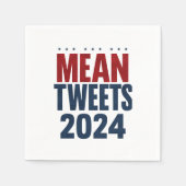 Mean Tweets 2024年の選挙おもしろいトランプ スタンダードカクテルナプキン (正面)