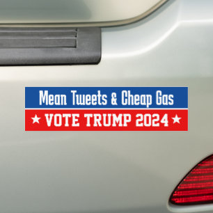 Mean Tweets Cheap Gas Pro Donald Trump 2024 バンパーステッカー