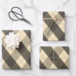MeanCliqueブラックアーガイル ラッピングペーパーシート
