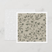 Meandering Florals Gentle Earthy Botanicals Card ノートカード (正面/裏面)