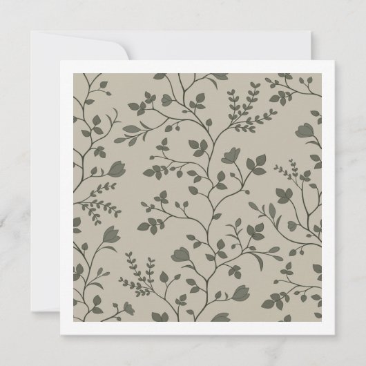 Meandering Florals Gentle Earthy Botanicals Card ノートカード (正面)