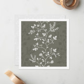 Meandering Florals Minimalist Botanical Card ノートカード (正面/裏面インサイチュ)