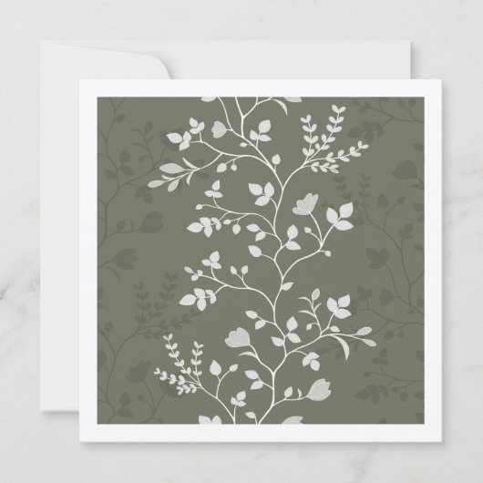 Meandering Florals Minimalist Botanical Card ノートカード (正面)