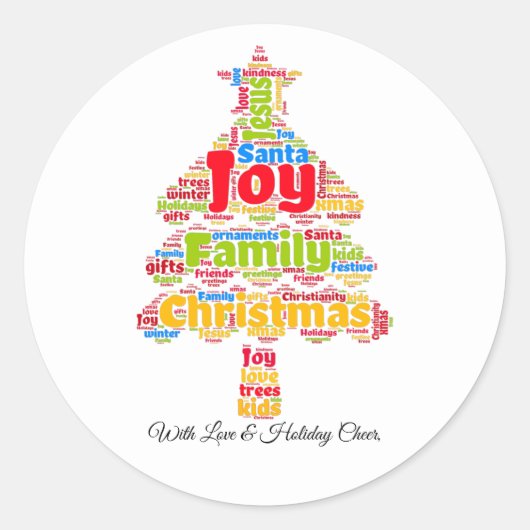 Meaning of Christmas, Xmas Tree Festive Sticker ラウンドシール (正面)