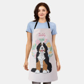 Meaningful Dog Gift: Custom Bernedoodle Name エプロン (着用した状態)
