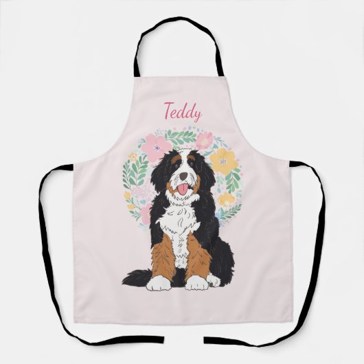 Meaningful Dog Gift: Custom Bernedoodle Name エプロン (正面)