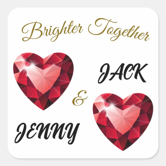 Meaningful Gift for her – Elegant Love スクエアシール (正面)