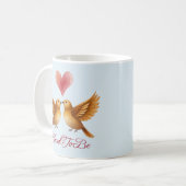 Meant To Be love birds heart wedding anniversary  コーヒーマグカップ (正面左)
