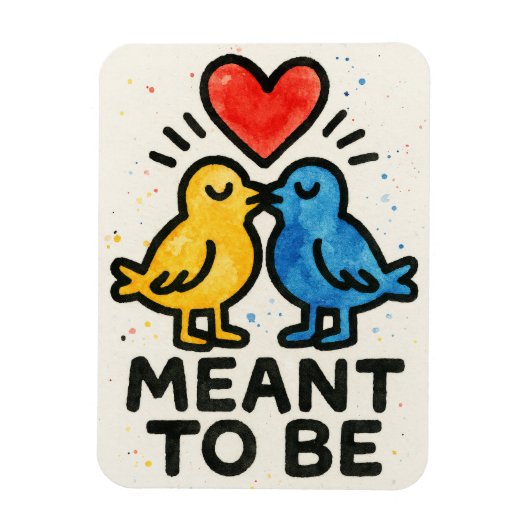 Meant To Be love birds heart wedding anniversary  マグネット (縦)