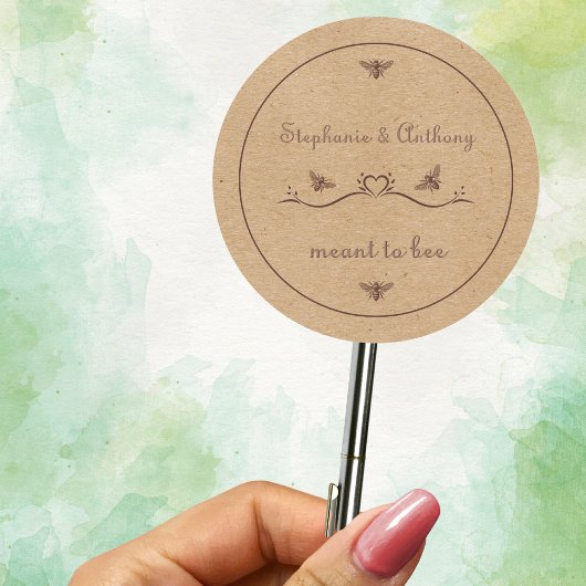 『Meant to Bee』パーソナライズされたラスティックビーウェディング ラウンドシール