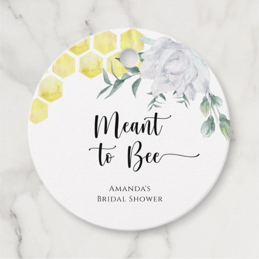 Meant to Bee ブライダルシャワー フェイバータグ (正面)