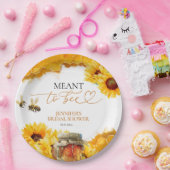 Meant To Bee | 水彩ひまわり ブライダルシャワーの紙皿 ペーパープレート (パーティー)