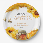 Meant To Bee | 水彩ひまわり ブライダルシャワーの紙皿 ペーパープレート (正面)