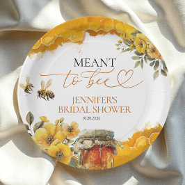 Meant To Bee | 水彩花卉婚前お披露目 ペーパープレート