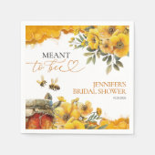 Meant To Bee | 水彩花卉婚前小聚 スタンダードカクテルナプキン (正面)