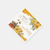 Meant To Bee | 水彩花卉婚前小聚 スタンダードカクテルナプキン (角)