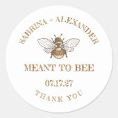 Meant To Bee Honey Jar Wedding Favor Labels ラウンドシール (正面)