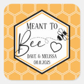 Meant to Bee Honeycomb Personalized Wedding スクエアシール (正面)