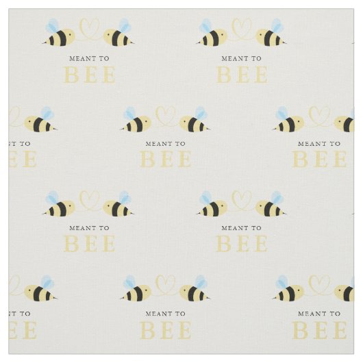 Meant To Bee Quote Funny Two Bees In Love Design ファブリック (見本)