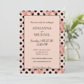 Meant to Bee Rustic Pink Wedding Invitation 招待状 (スタンド正面)