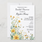 Meant to Bee Rustic Yellow Bridal Shower 招待状 (正面)