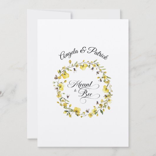 Meant to Bee Rustic Yellow Bridal Shower 招待状 (裏面)