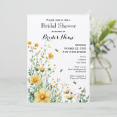 Meant to Bee Rustic Yellow Bridal Shower 招待状 (スタンド正面)