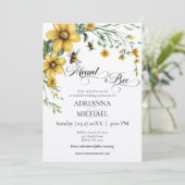 Meant to Bee Rustic Yellow Wedding Invitation 招待状 (スタンド正面)
