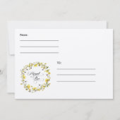 Meant to Bee Rustic Yellow Wedding RSVP 招待状 (裏面)