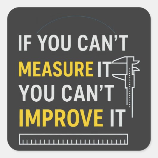 Measure It Improve It - Lean Six Sigma Motivation スクエアシール (正面)