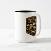 Measure Twice Cut Once - Woodworking & Carpenter G ツートーンマグカップ (正面右)