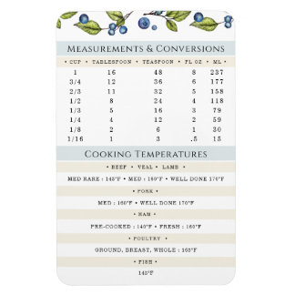 Measurements and Temps Cooking and Baking  Magnet マグネット