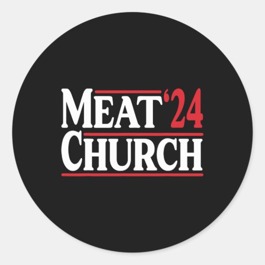 Meat Church 24 Bbq ラウンドシール (正面)