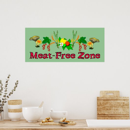 Meat-Free Zone ポスター (キッチン)