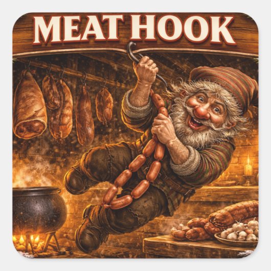 Meat Hook Icelandic Yule Lad スクエアシール (正面)