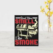 Meat Lover Real Men Smell Like Smoke Funny Men  カード (黄色い花)