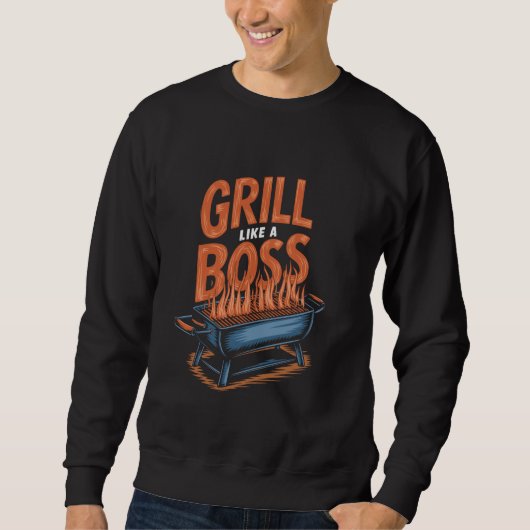 Meat Smoking Design Funny BBQ Griller Meat Smoker スウェットシャツ (正面)
