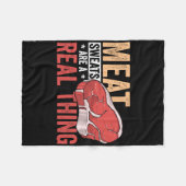 Meat Sweats Are A Real Thing Bbq Enthusiast  フリースブランケット (正面(横))