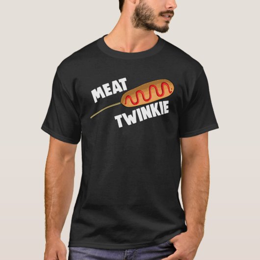 Meat Twinkie Corne Dog Corne DogsグルメMen Sausage Tシャツ (正面)