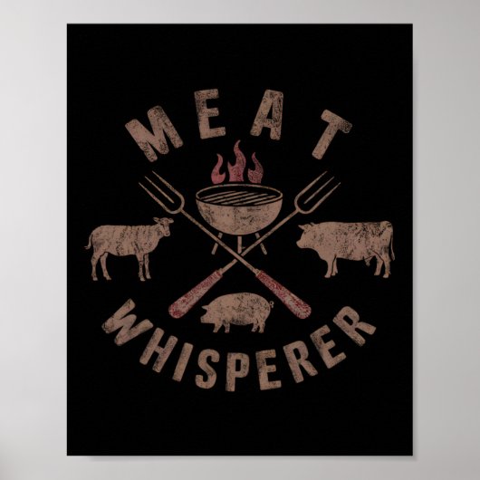 Meat Whisperer Bbq Smokers Cooking Meat  ポスター (正面)