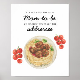 Meatball Baby shower Busy Mother ポスター