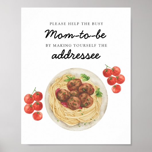 Meatball Baby shower Busy Mother ポスター (正面)