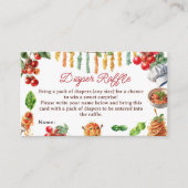 Meatball Italian Pasta Baby Shower Diaper Raffle エンクロージャーカード (正面)