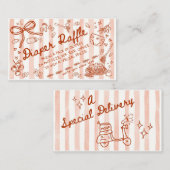 Meatball Italian Theme Diaper Raffle エンクロージャーカード (正面/裏面)